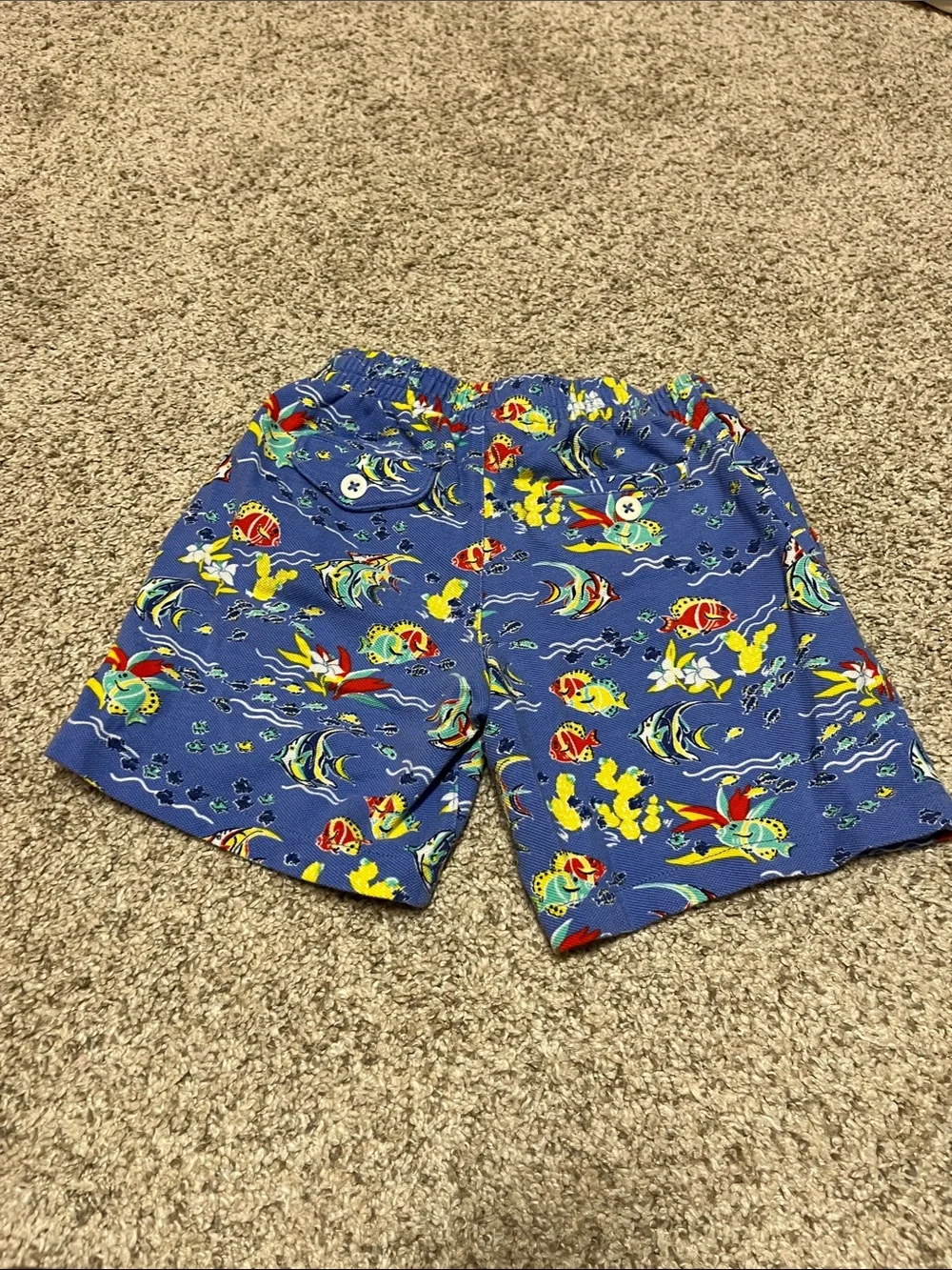 Polo Ralph Lauren Blue Tropical Fish Print Kids Shorts
